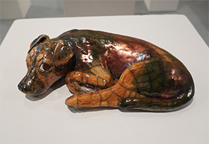 Image of Jude Fisher's ceramic sculpture, Immortalized Canine.